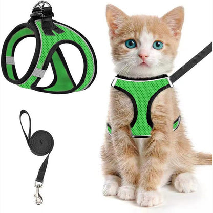 Breathable Reflective Cat Dog Harness Leash
