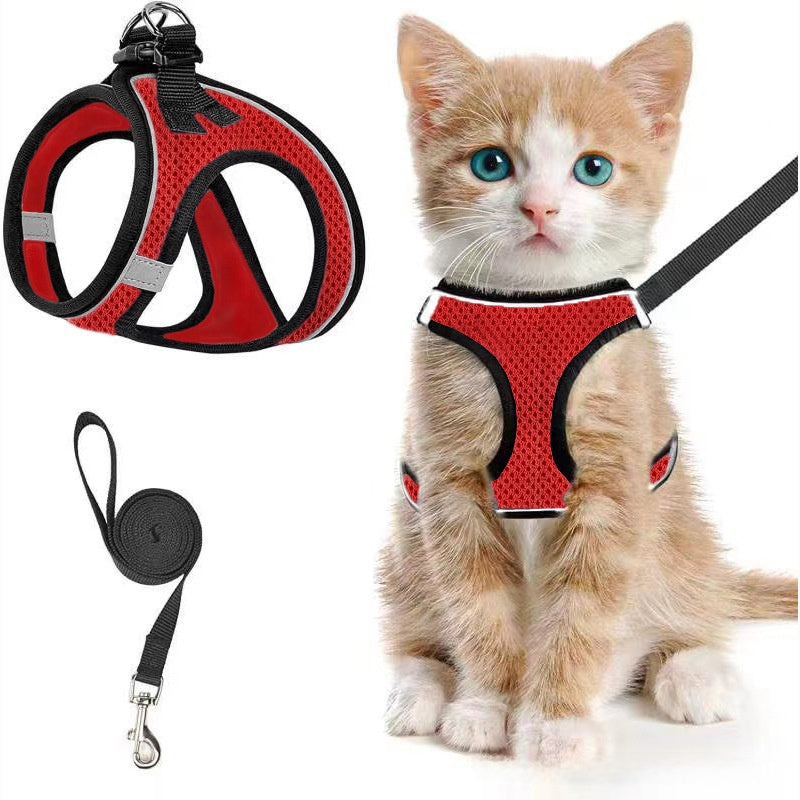 Breathable Reflective Cat Dog Harness Leash