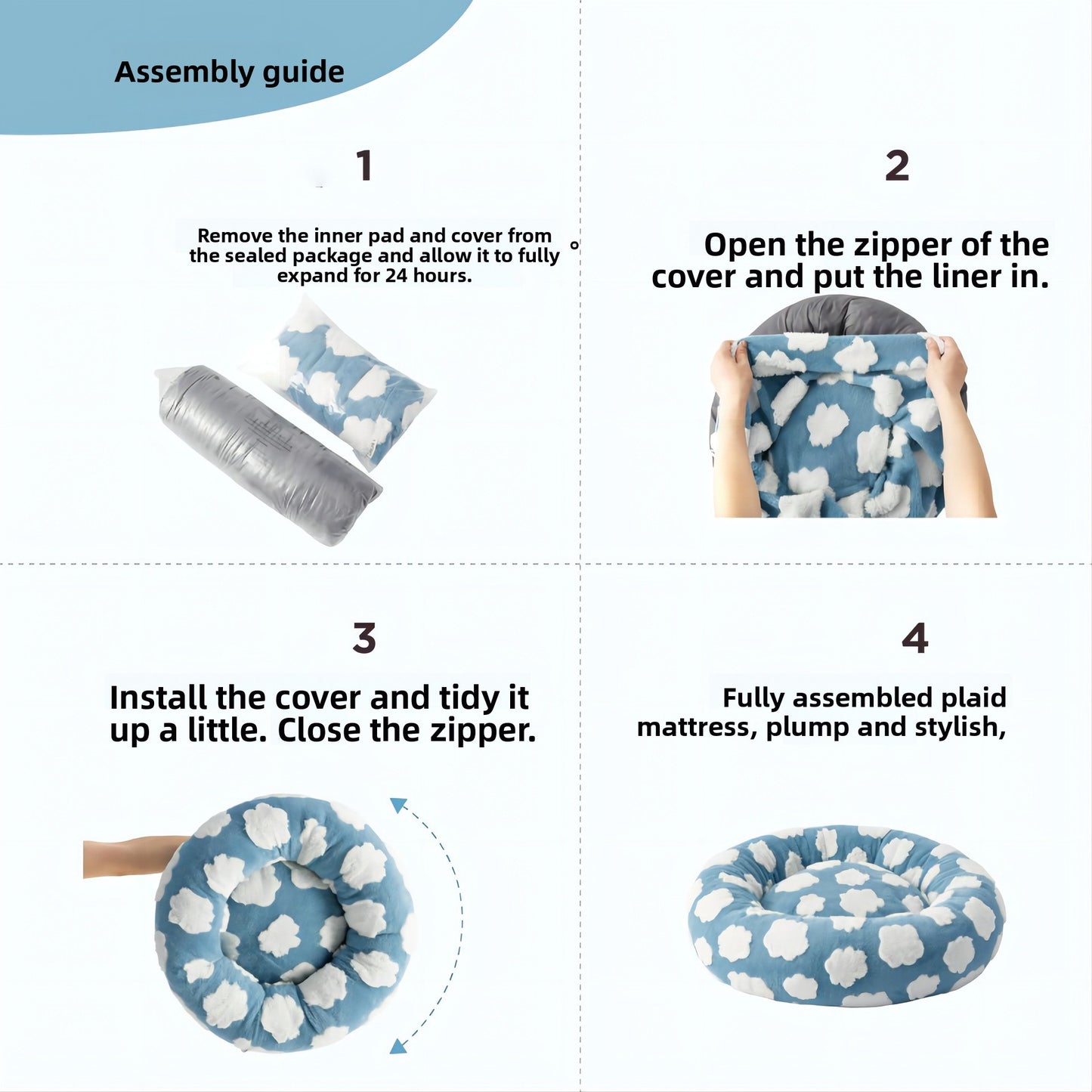 Cloud K-9 Washable Bed for Dogs and cats – Soft, Cozy, and Comforting Donut Design