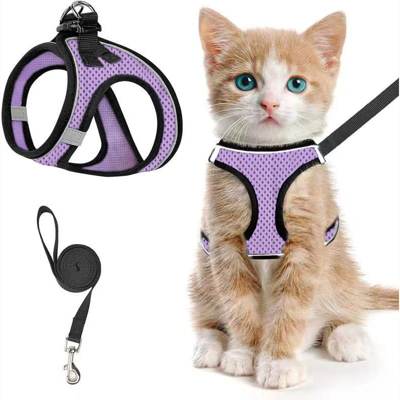 Breathable Reflective Cat Dog Harness Leash