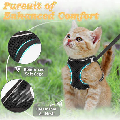 Breathable Reflective Cat Dog Harness Leash