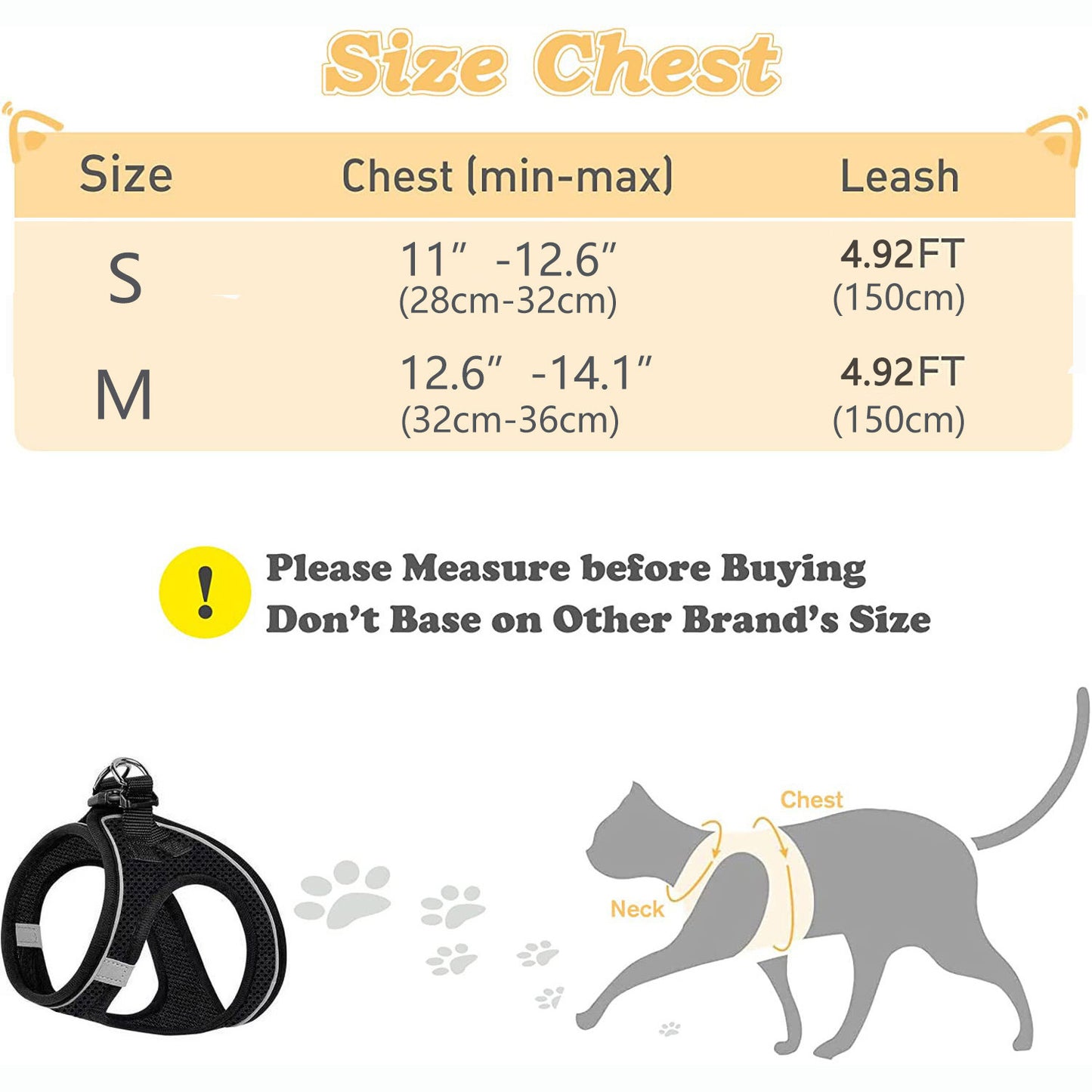 Breathable Reflective Cat Dog Harness Leash