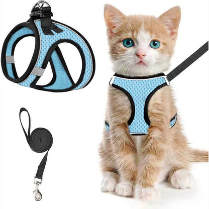 Breathable Reflective Cat Dog Harness Leash